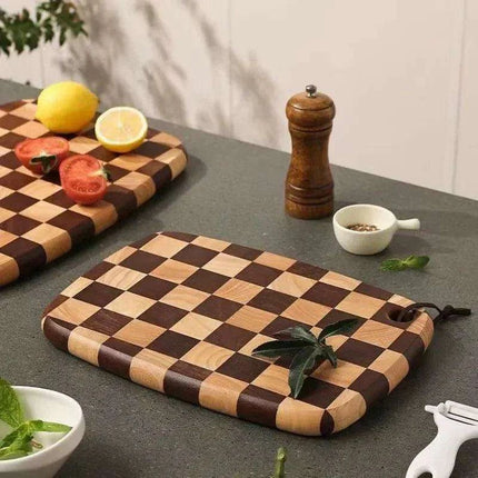 Chic Antibacterial Acacia Wood Culinary and Chess Board from Thailand