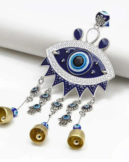 Turkish Blue Glass Evil Eye Wind Chime - Handmade Protective Home Decor