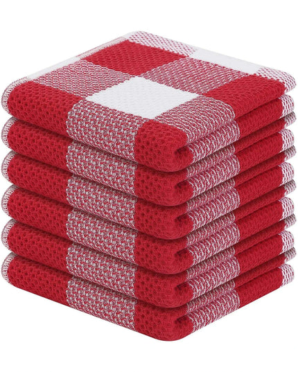 Elegant Cotton Waffle Weave Kitchen Towel and Scrubbing Pad Collection