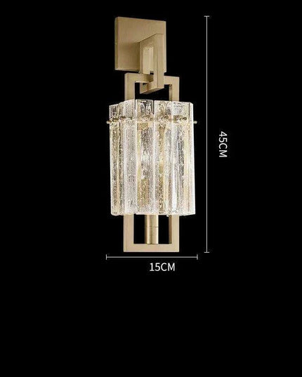 Luxurious Copper Finish Crystal Water Droplet LED Wall Light - Nordic Modern Design