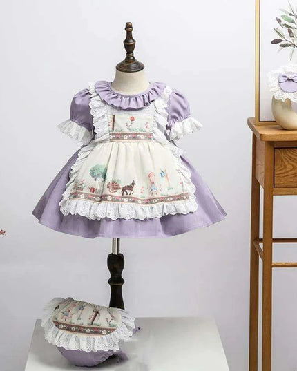 Enchanting 2PCS Vintage Lace Spanish Lolita Princess Dresses for Girls