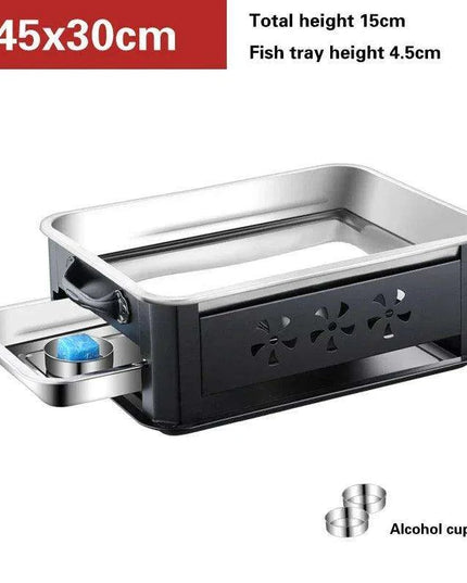 Deluxe Stainless Steel Fish Grilling Kit with Infusion Tray and Korean BBQ Features