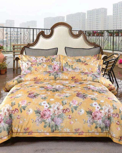Elegant European Vintage Floral Jacquard Cotton Bedding Set for Weddings with Duvet Cover and Sheet Choices