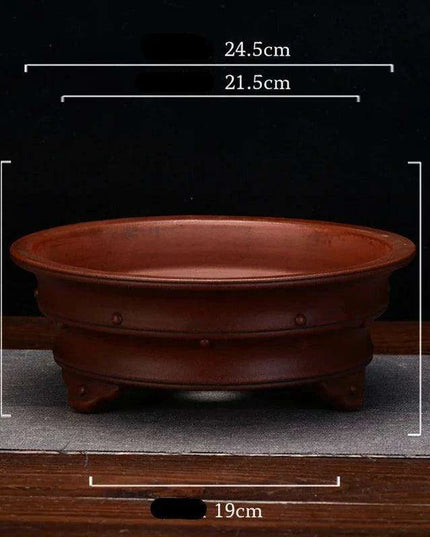 Serene Vintage Zen Purple Orchid Pot with Elegant Garden Aesthetic