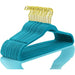 Elegant Teal Velvet Hanger Collection - 50 Premium Hangers with 360-Degree Gold Hooks