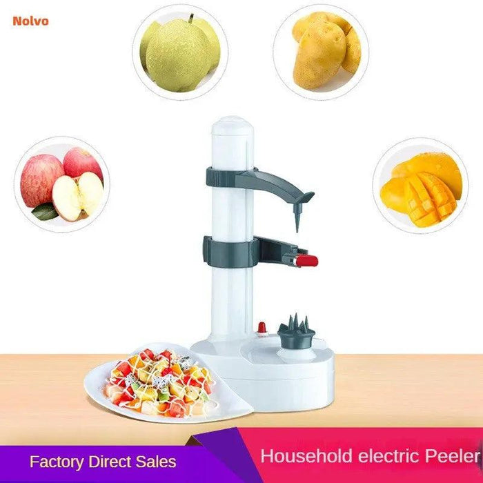 Hands-Free Electric Fruit and Vegetable Peeler with Adjustable Fork - Quick and Easy Peeling Solution