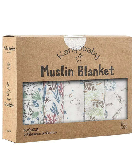 Kangobaby Luxurious 5-Piece Baby Blanket Set - Soft Bamboo Cotton Comfort for Your Baby