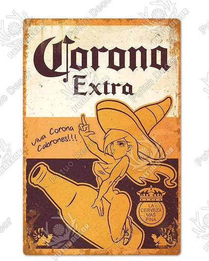 Retro Beer Sign Metal Wall Decor - Timeless Home Bar and Garage Accent