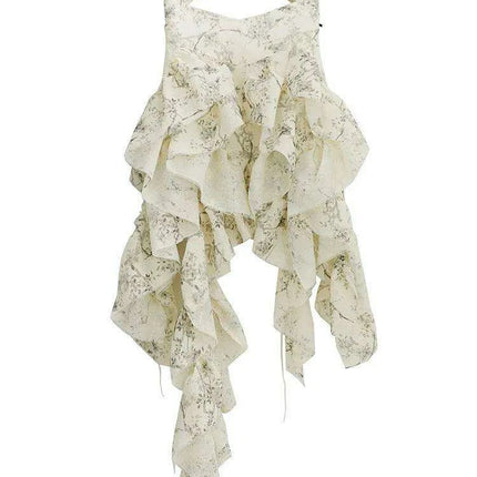 Trendy Women's Strapless Mini Dress with Ruffled Details and Asymmetrical Hem