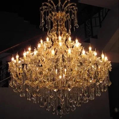 Grand Multi-Tier LED Crystal Chandelier | Hotel Lobby & Villa