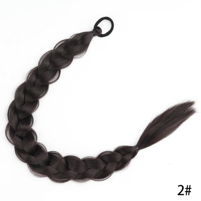 Chic Transformation: 24-Inch Long Twist Braid Ponytail Extensions for Effortless Elegance