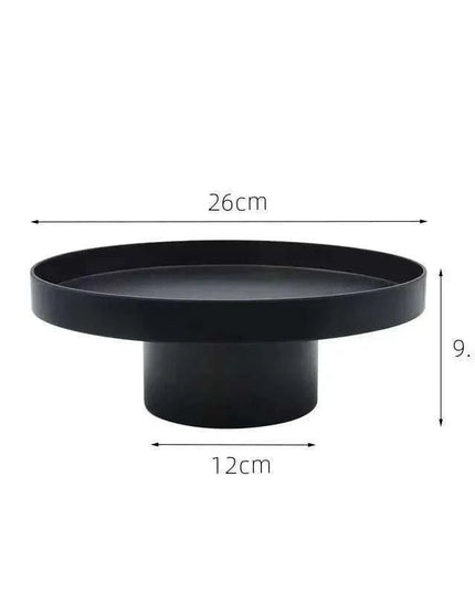 Chic Black and White Round Storage Tray - Versatile Organizer for Fruits, Perfumes, and Cosmetics
