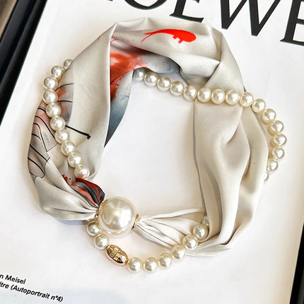 Korean Magnetic Pearl Scarf – Long Shawl & Neck Wrap, 8 Styles
