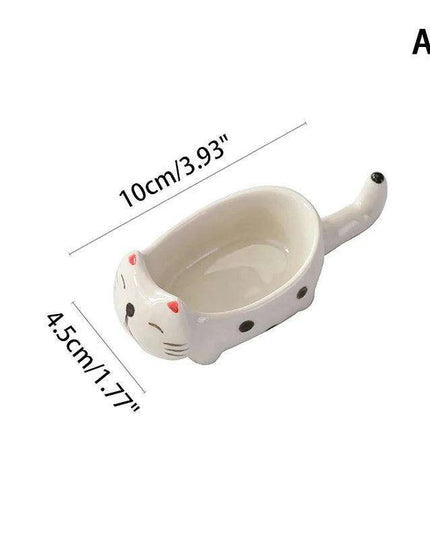 Chic Ceramic Condiment Dishes - Stylish Set of 4 Snack and Seasoning Plates