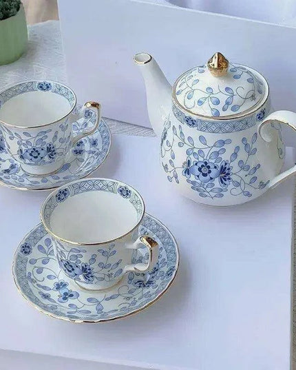 Charming Blue and White Japanese Porcelain Tea and Coffee Set