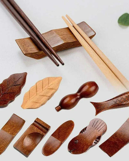 Sophisticated Wooden Japanese Chopstick Holder for Elevated Dining Experience
