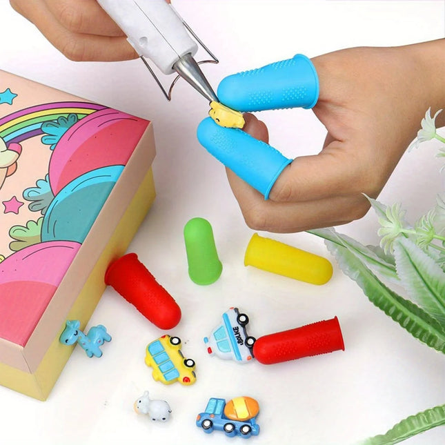 Shop1102682324 Silicone Hot Glue Gun Finger Caps - Heat-Resistant, 3 S