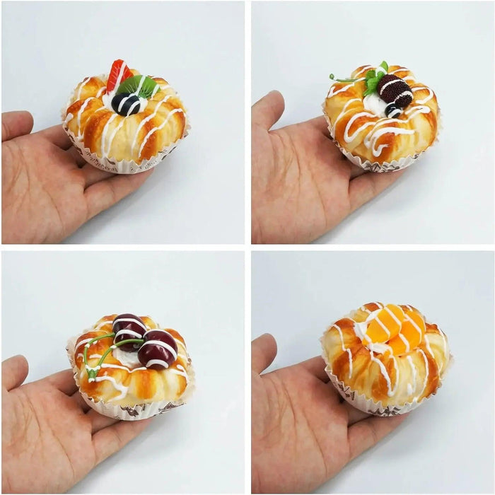Realistic Faux Bakery Decor Set - 6 Lifelike Food Props for Kitchen and Shop Display