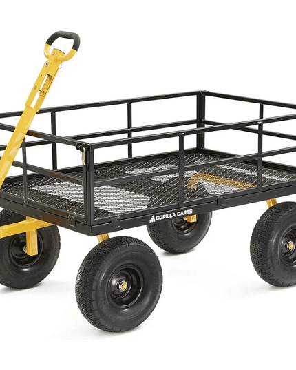 Heavy-Duty 2-in-1 Convertible Utility Cart with 1400 lbs Capacity and Removable Sides