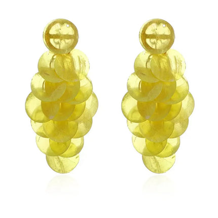 Honeypotson SU-SU Natural Shell Pink Long Round Earrings - Stylish & E