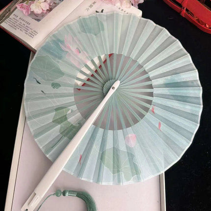 Artisan Bamboo Folding Fan for Women - Elegant Cultural Dance Accessory, Thoughtful Gift & Stylish Home Decor