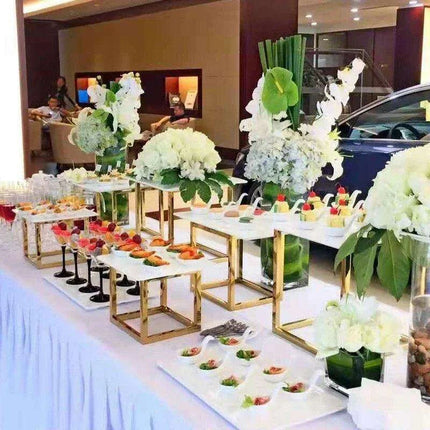 Stylish Stainless Steel Multi-Layered Snack and Dessert Tower for Celebrations