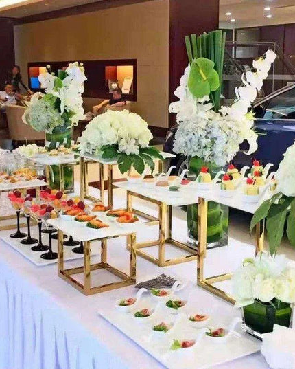 Stylish Stainless Steel Multi-Layered Snack and Dessert Tower for Celebrations