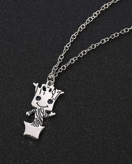 Groot Charm Necklace - Stylish Sci-Fi Jewelry for Women