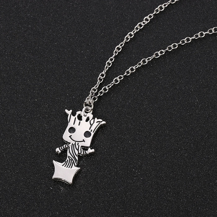 Groot Cartoon Pendant Necklace - Trendy Sci-fi Accessory for Her