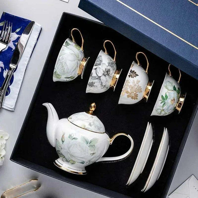 Luxurious Portable Tea and Coffee Set with Stylish Lazy Saucers