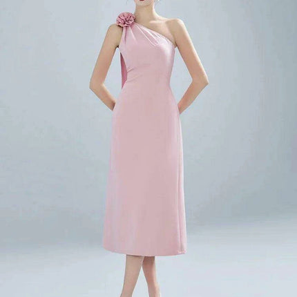 Elegant 3D Floral Asymmetrical Summer Evening Gown for Women - Tailored Party Dress 2024 Collection