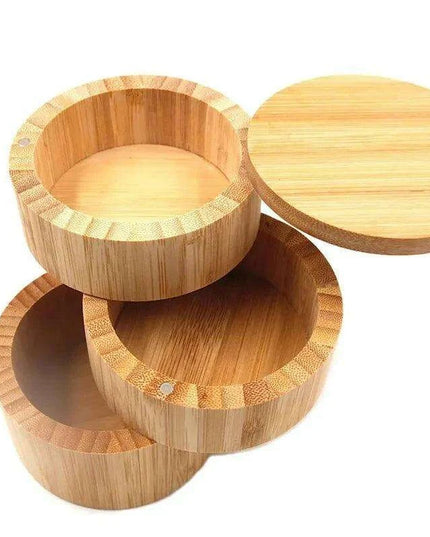 Sustainable Bamboo Spice Organizer with Measuring Spoon - Elegant Kitchen Storage Solution
