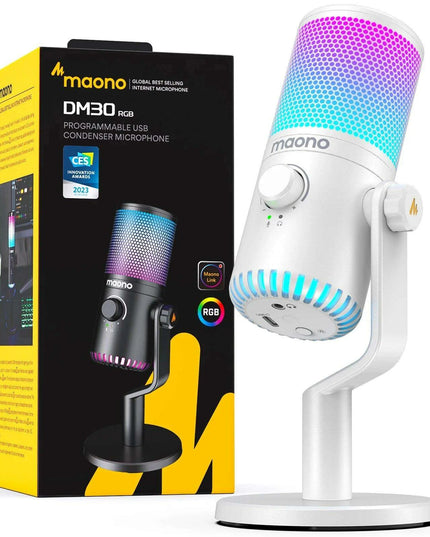 Dynamic RGB Gaming Microphone with Adjustable Sound Control for Enhanced Audio Experience