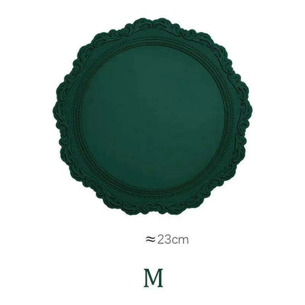 Elegant Embossed Flower Silicone Placemats - Enhance Your Dining Experience
