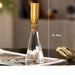 Golden Crystal Lotus Candlestick Holder - Wedding Table Decoration Candelabrum with Crystal Flowers