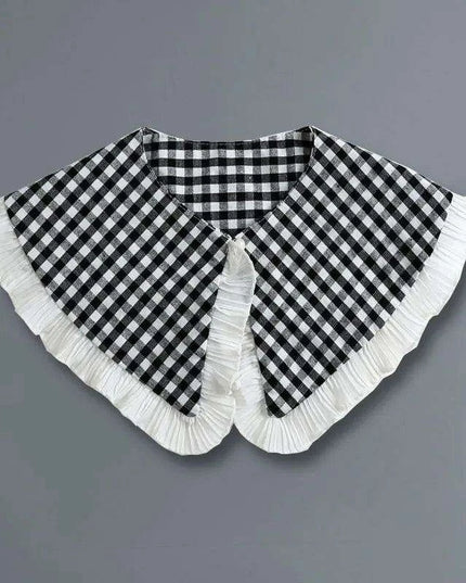 Embroidered Lace Detachable Collar for Women - Elegant White Shawl Accessory