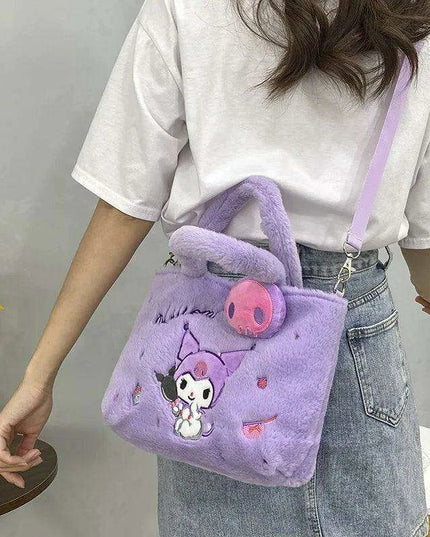 Kawaii Sanrio Plush Character Bags - Iconic Cinnamoroll, My Melody, Kuromi, Hello Kitty - Stylish Shoulder & Crossbody Set