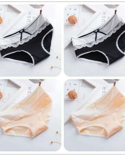 Elegant Lace Briefs Set for Teens – 4-Pack Comfort Underwear for Ages 9-20