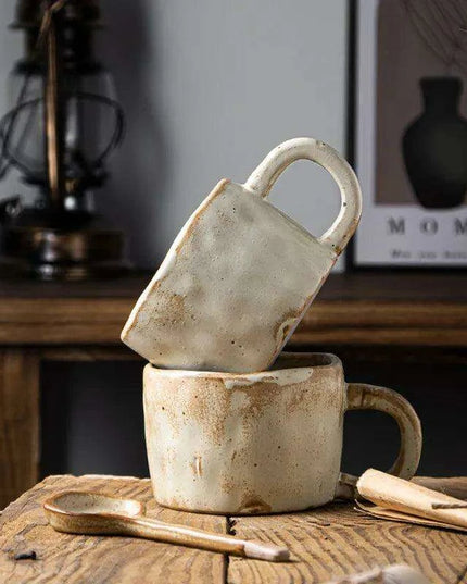 Vintage Japanese-Inspired Handmade Ceramic Mug for Coffee Enthusiasts