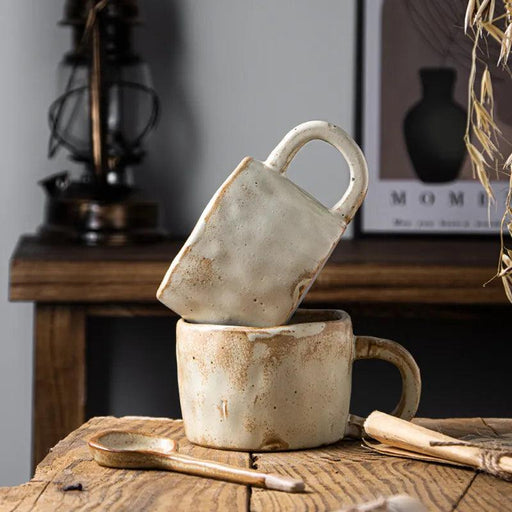 Vintage Japanese-Inspired Handmade Ceramic Mug for Coffee Enthusiasts