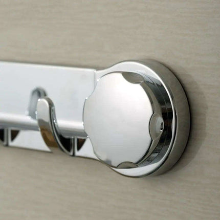 Stylish Silver Suction Hooks for Effortless Bathroom and Kitchen Organization