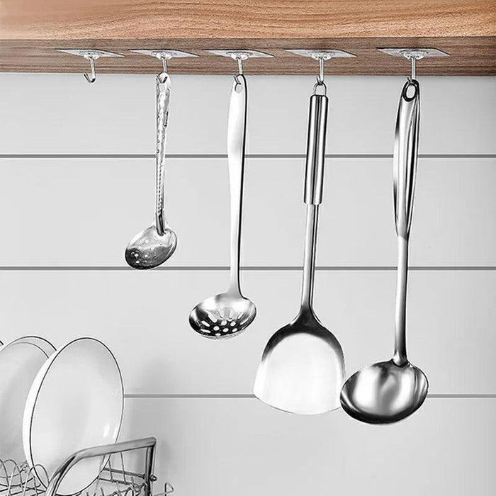 Moisture-Resistant Wall Hooks Set for Seamless Kitchen and Bathroom Organization