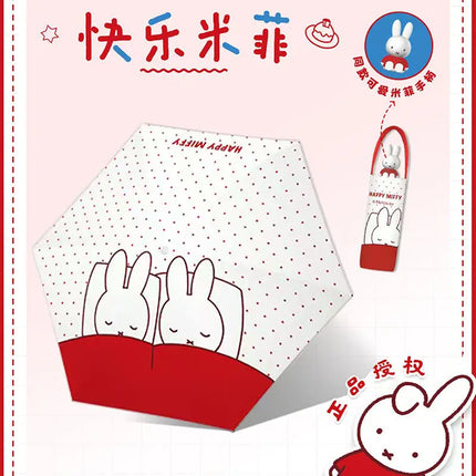 Miffy Rabbit Foldable Umbrella - Portable for Sun & Rain, Vinyl