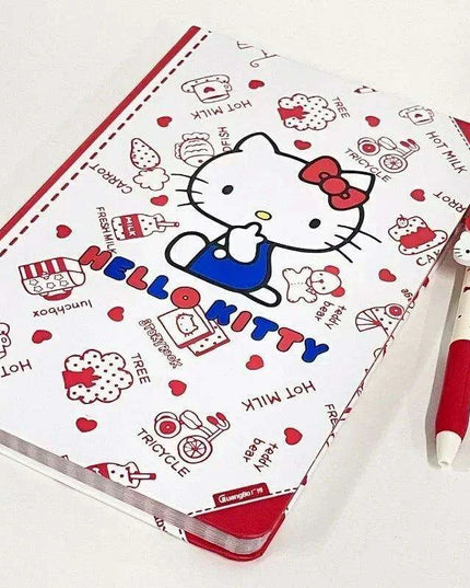 Hello Kitty Cute Heart Design Coloring Journal - Adorable Anime Notebook for Creative Mindfulness