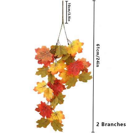 Artificial Autumn Maple Hanging Foliage, 61 cm or 75 cm, 1 Piece