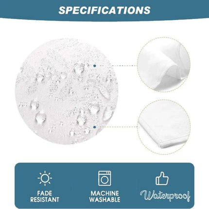 Elegant Blue-Green Floral Leaf Design Waterproof Table Cover