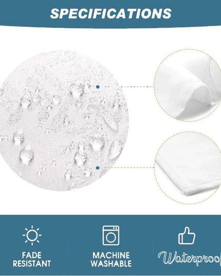 Elegant Blue-Green Floral Leaf Design Waterproof Table Cover