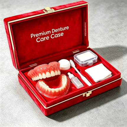 Shop1105480139 Premium Silicone Full-Mouth Dentures Set with Storage B