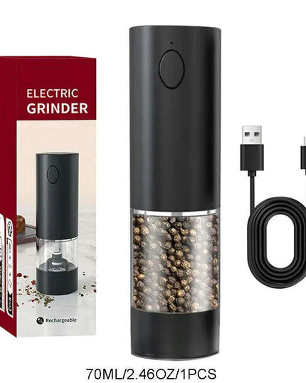 Stylish Rechargeable Electric Salt and Pepper Mill Set with Convenient Storage Base