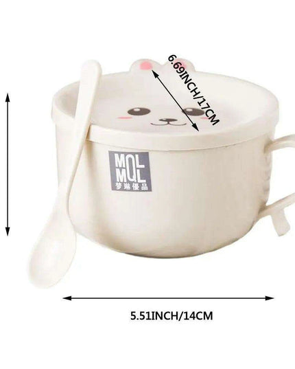 Adorable Double-Layer Noodle Bowl with Playful Rabbit Design - A Must-Have for Fun Dining Experiences!